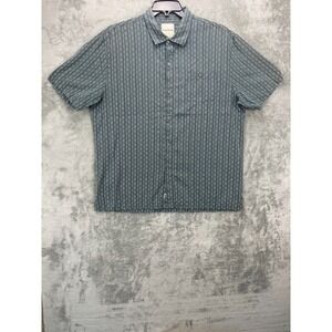 Tommy Bahama Hawaiian Camp Shirt XL‎ Charcoal Geometric Silk Blend Lightweight